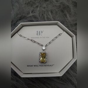 Elegant Silver and Yellow Pendant Necklace